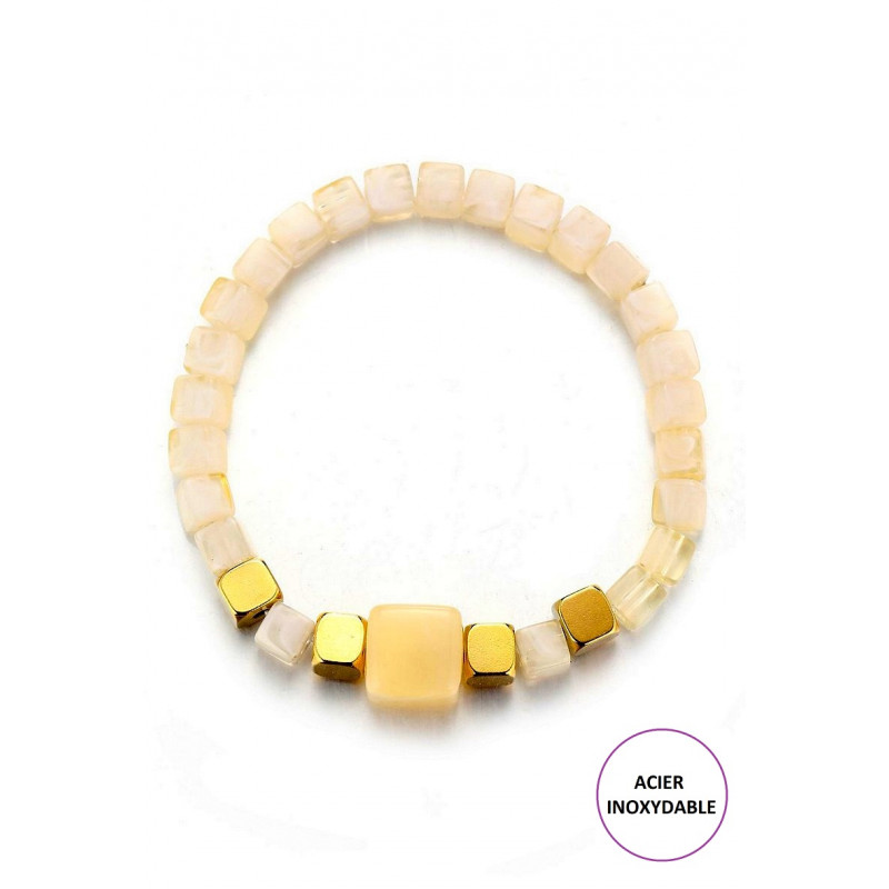 Talin - Bracelet élastique Blanc