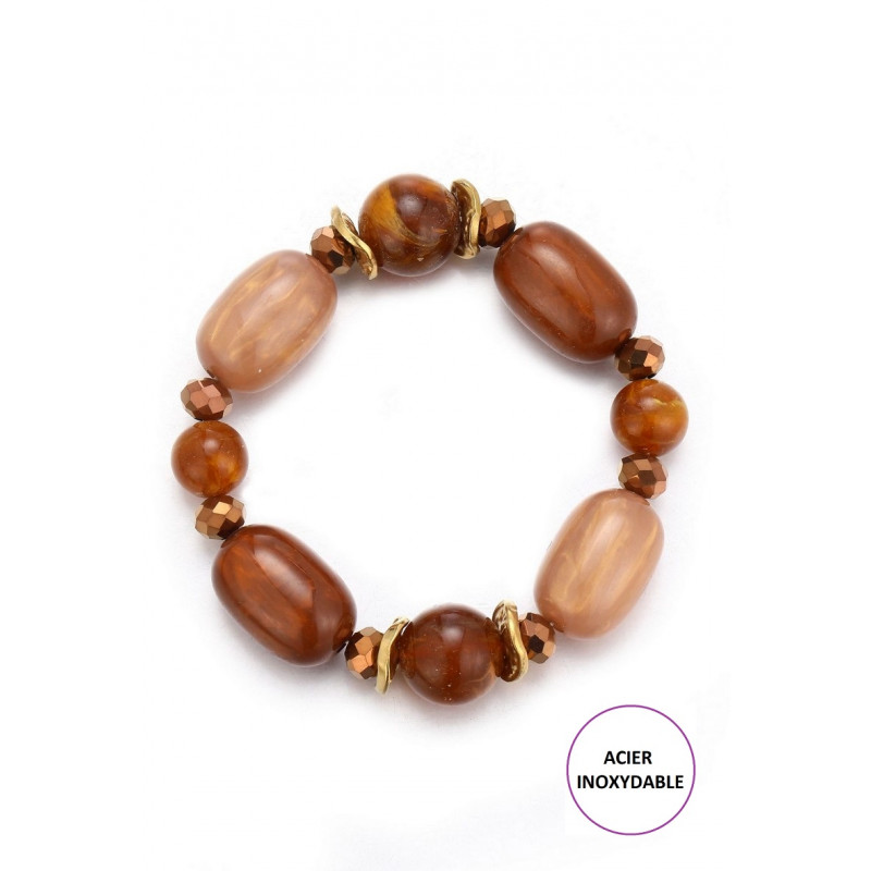 Taru - Bracelet élastique Marron