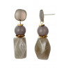 Tendai - Boucle d'oreille tige Grise