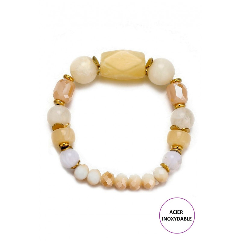 Tendai - Bracelet élastique Blanc