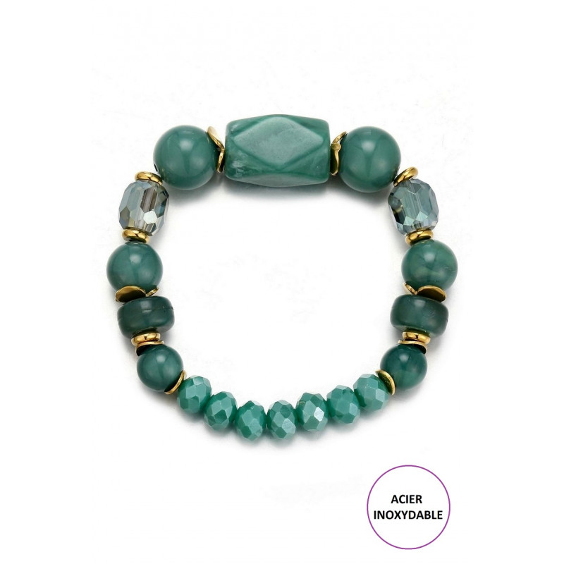 Tendai - Bracelet élastique Vert