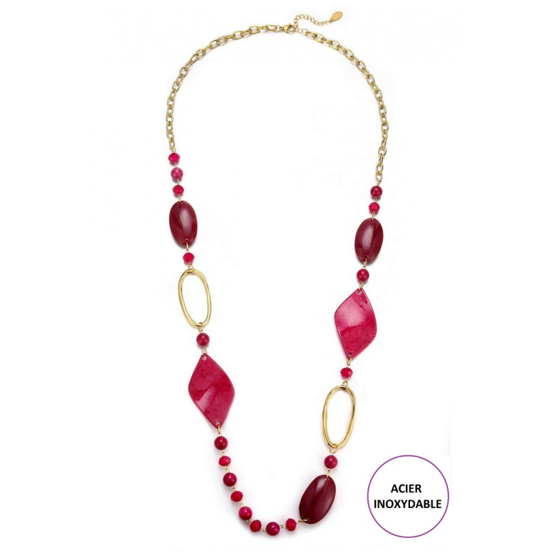 Thara - Sautoir Fuchsia