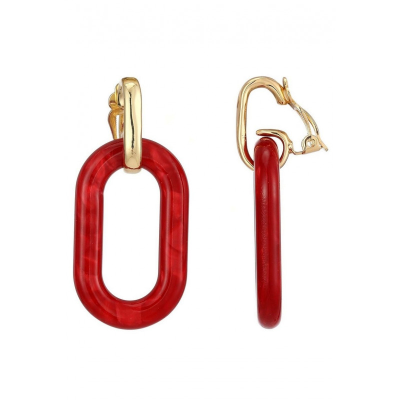 Normina - Boucle d'oreille clip Rouge