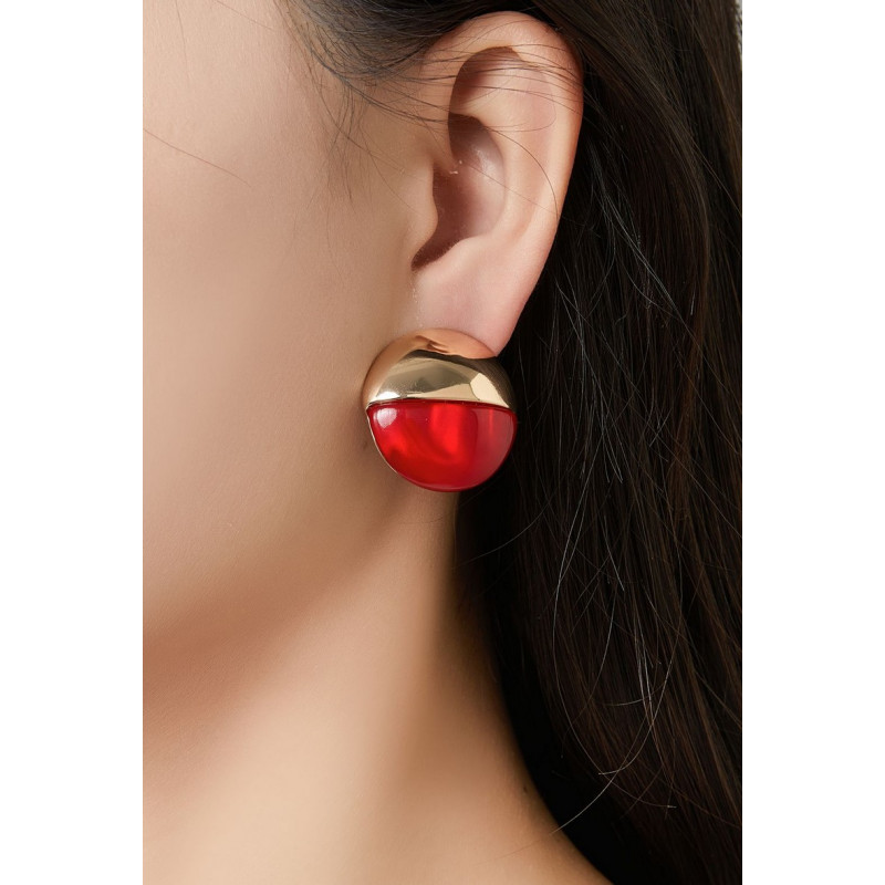 Noha - Boucle d'oreille clip Rouge