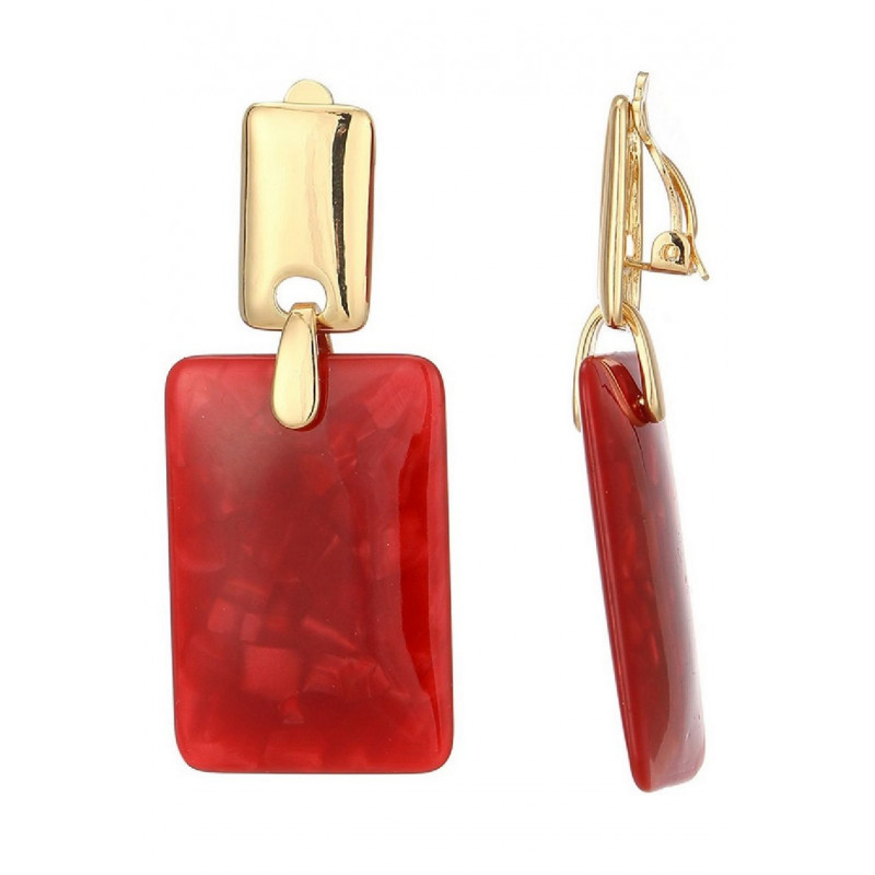 Noya - Boucle d'oreille clip Rouge