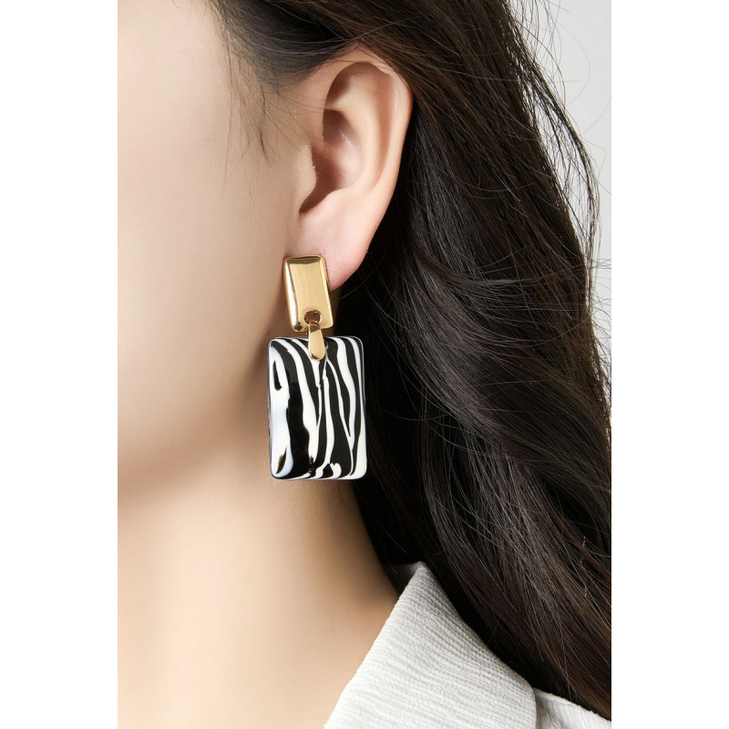 Noya - Boucle d'oreille clip Zébrée