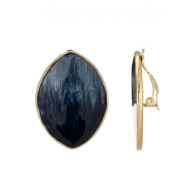 Noella - Boucle d'oreille clip Bleue marine