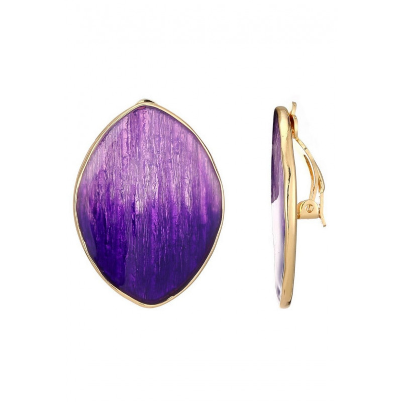 Noella - Boucle d'oreille Clip Violette
