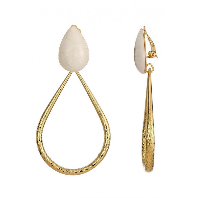Nasria - Boucle d'oreille clip Blanche