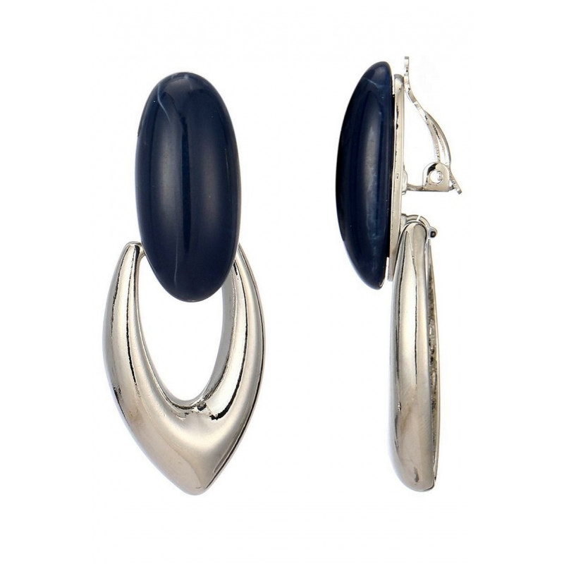 Noumayra - Boucle d'oreille clip Bleue