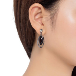 Beth - Boucles d'oreilles tige noir 2