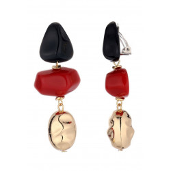 Nuru - Boucle d'oreille clip Rouge