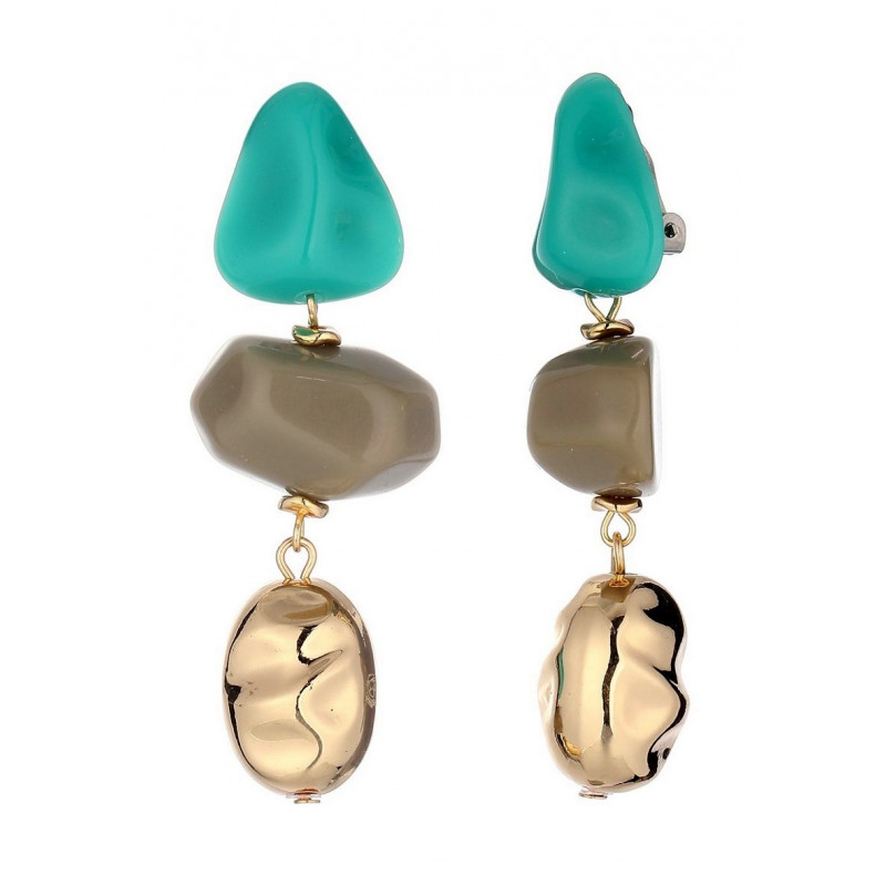 Nuru - Boucle d'oreille clip Turquoise