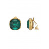 Nitika - Boucle d'oreille clip Acier Verte