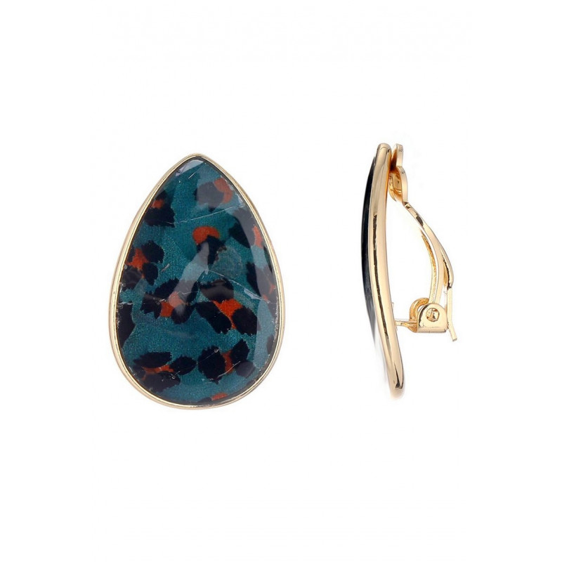 Nolene - Boucle d'oreille clip Bleue