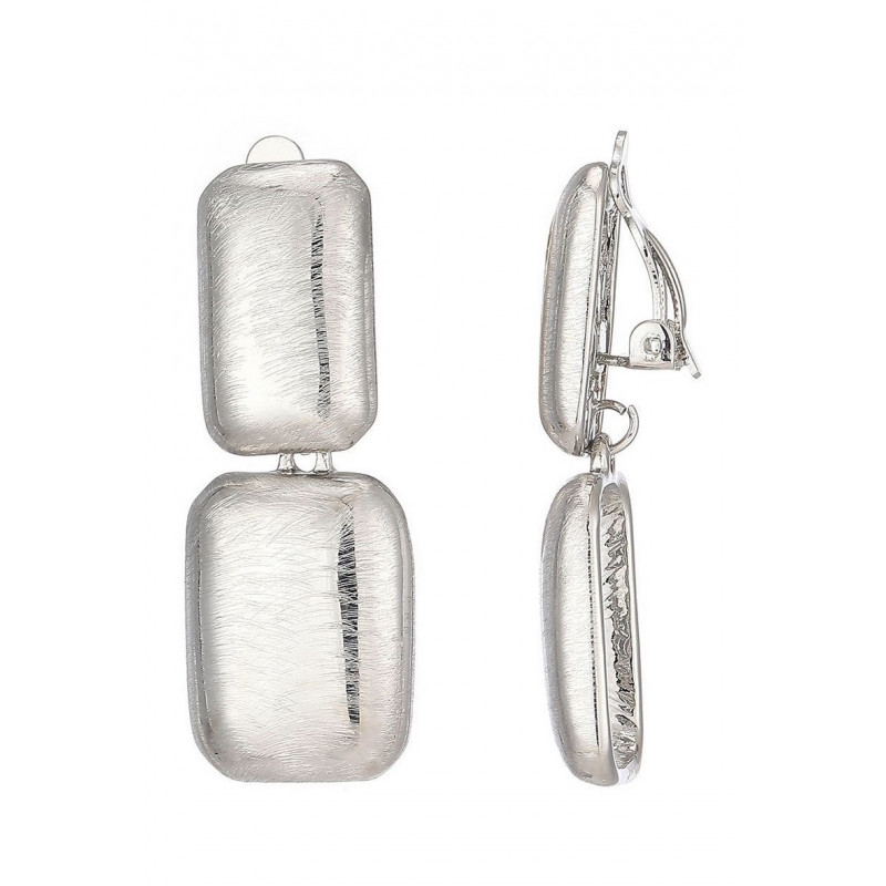 Narjis - Boucle d'oreille clip Argentée