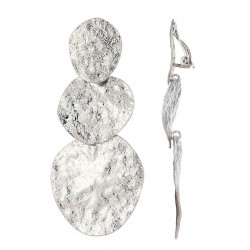 Nijad - Boucle d'oreille clip Argentée