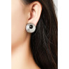 Zinaida - Boucle d'oreille clip Acier Blanche
