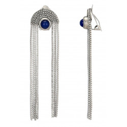 Zilpah - Boucle d'oreille clip Acier Bleue