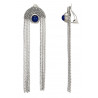 Zilpah - Boucle d'oreille clip Acier Bleue
