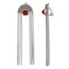 Zilpah - Boucle d'oreille clip Acier Rouge
