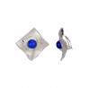Zina - Boucle d'oreille clip Acier Bleue