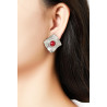 Zina - Boucle d'oreille clip Acier Noire