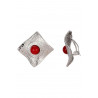 Zina - Boucle d'oreille clip Acier Rouge