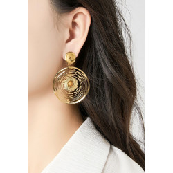 Zaire - Boucle d'oreille clip Acier Dorée