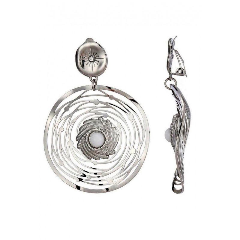 Zaire - Boucle d'oreille clip Acier Argentée