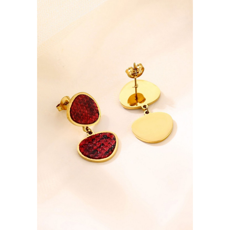 Yachme - Boucle d'oreille tige Acier Rouge