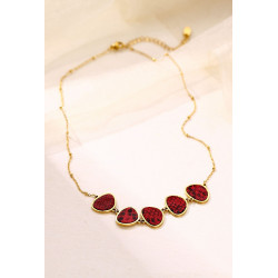 Yachme - Collier Acier Rouge