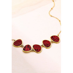 Yachme - Collier Acier Rouge