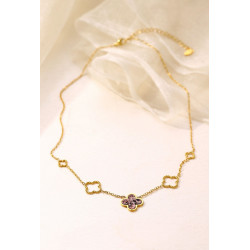 Yakout - Collier Acier Rose