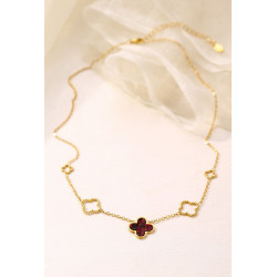 Yakout - Collier Acier Rouge