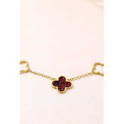 Yakout - Collier Acier Rouge