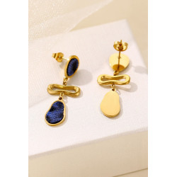 Yaqouta - Boucle d'oreille tige Acier Bleue