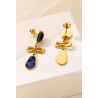 Yaqouta - Boucle d'oreille tige Acier Bleue