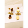 Yaqouta - Boucle d'oreille tige Acier Marron