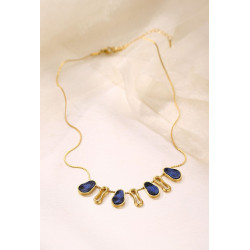 Yaqouta - Collier Acier Bleu