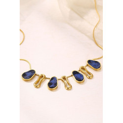 Yaqouta - Collier Acier Bleu