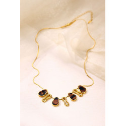 Yaqouta - Collier Acier Marron