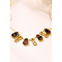 Yaqouta - Collier Acier Marron