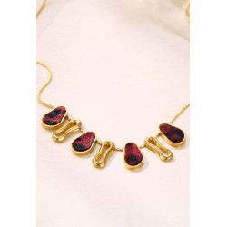 Yaqouta - Collier Acier Rouge