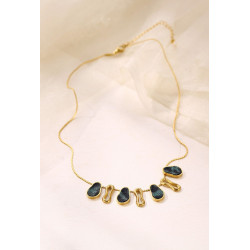 Yaqouta - Collier Acier Vert