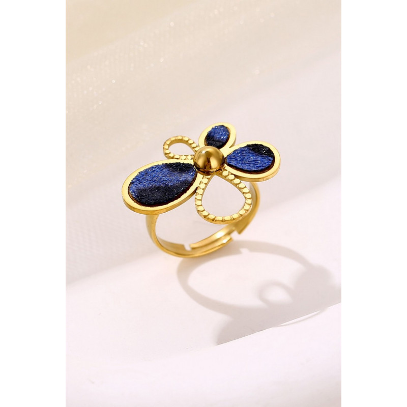 Yosra - Bague Acier Bleue