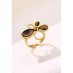 Yosra - Bague Acier Marron