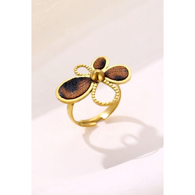 Yosra - Bague Acier Marron
