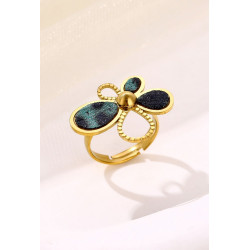 Yosra - Bague Acier Verte