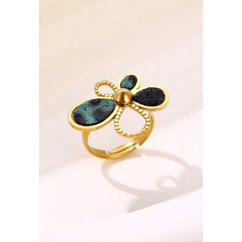 Yosra - Bague Acier Verte